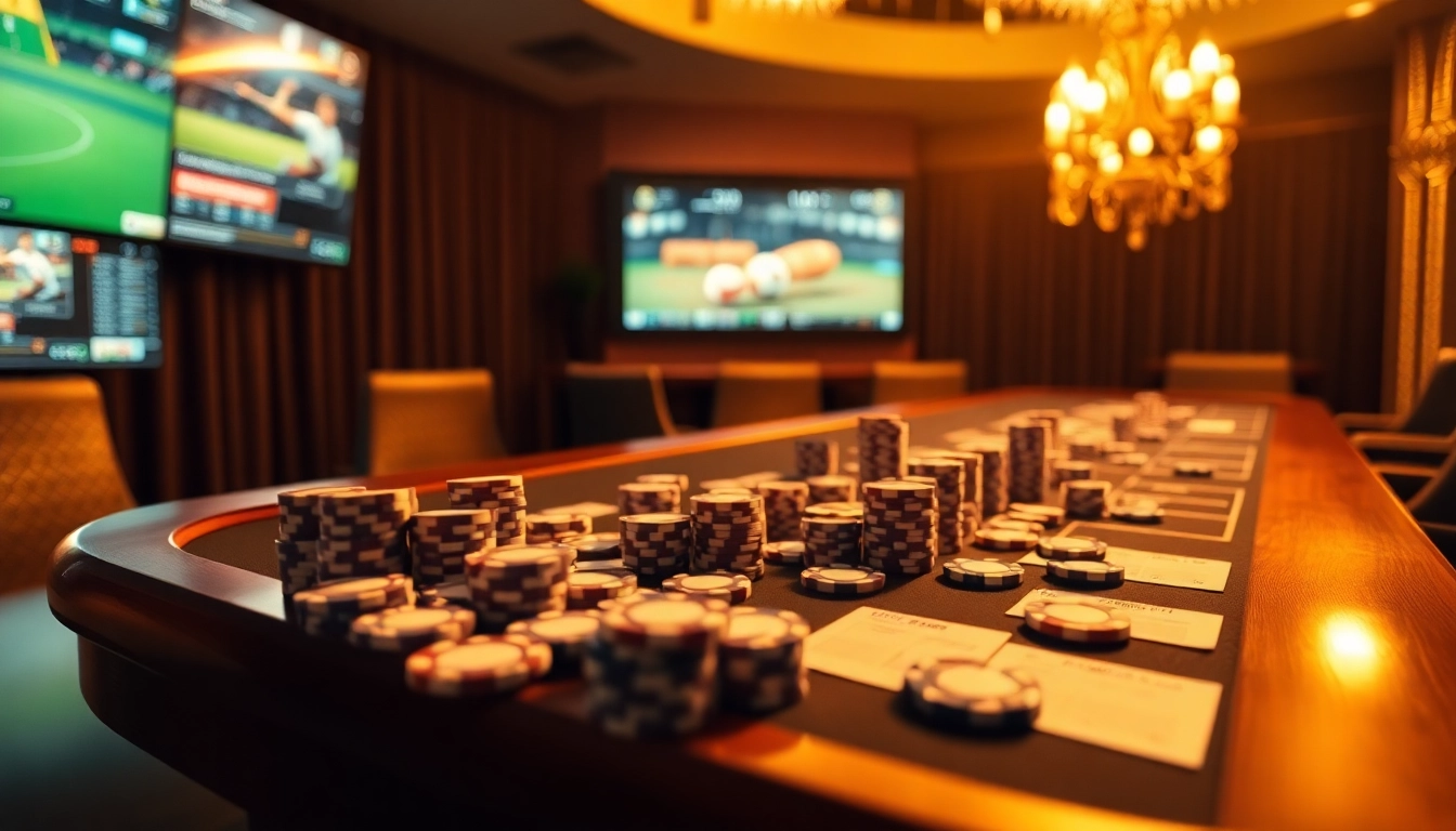 Engaging gamblers on crypto betting sites with luxury casino elements, vibrant chips, and digital interfaces.