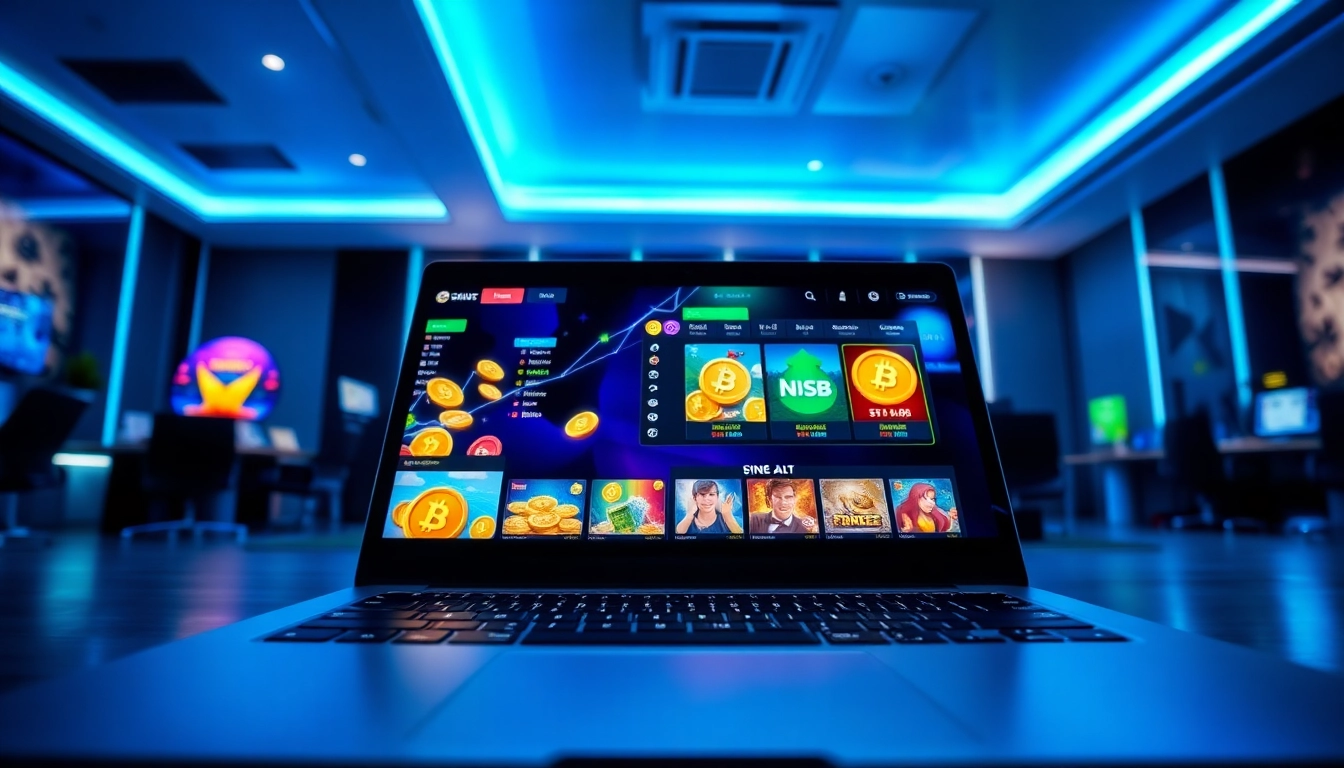 Découvrez le meilleur casino crypto avec un ordinateur portable moderne rempli de jeux captivants.