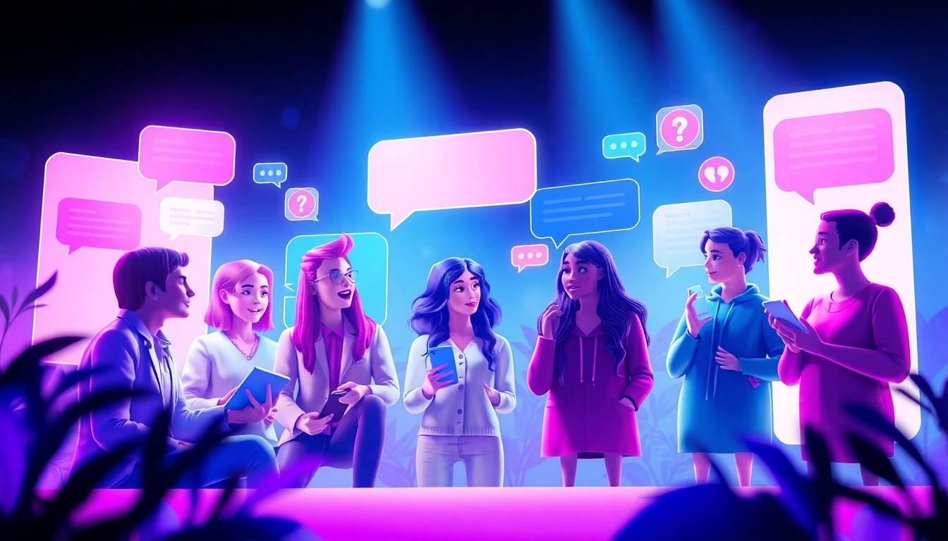 Engaging interaction scene showcasing spicy chat AI avatars in diverse conversations.