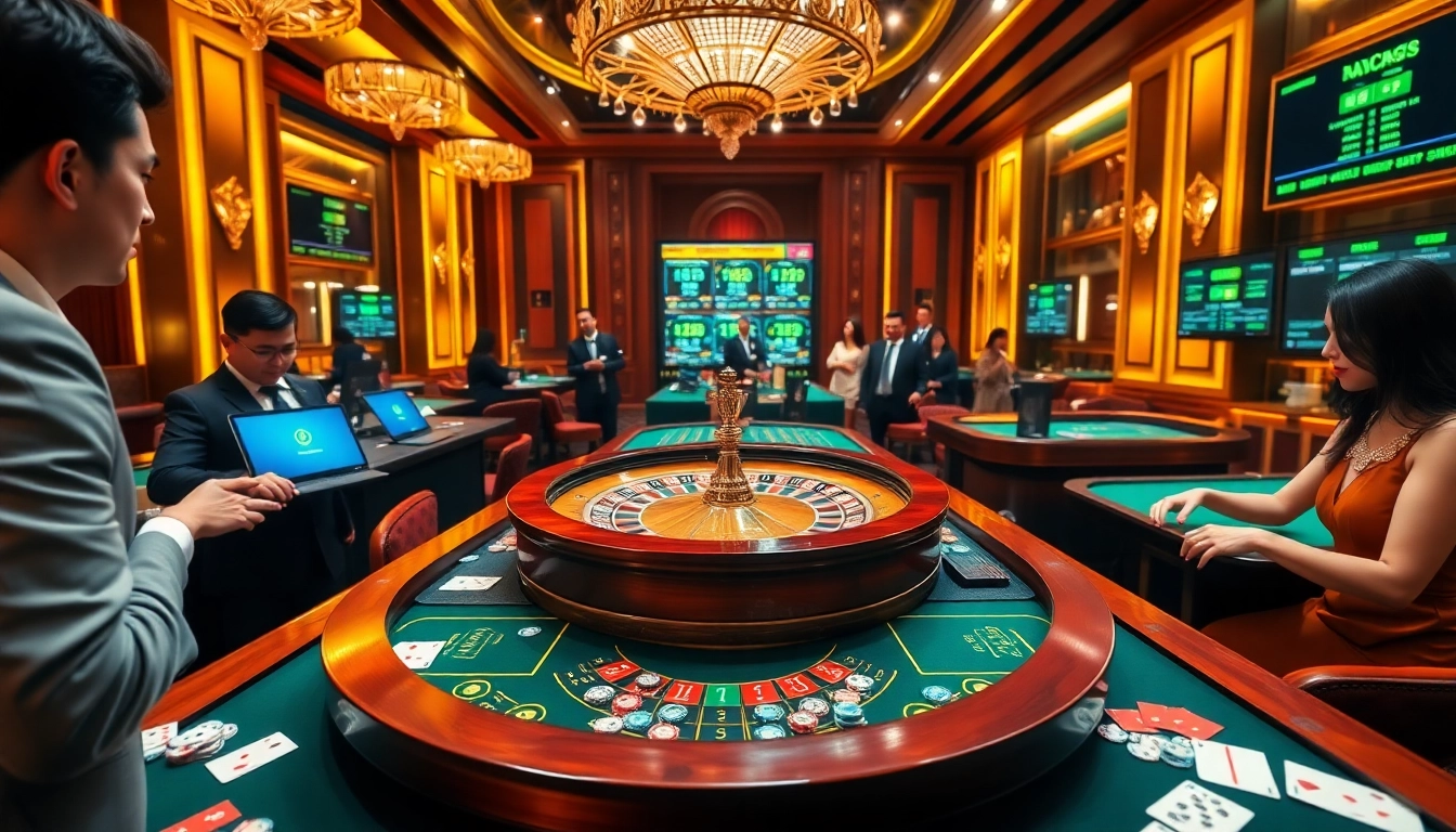 Experience the excitement of the meilleur live casino with vibrant gaming scenes.
