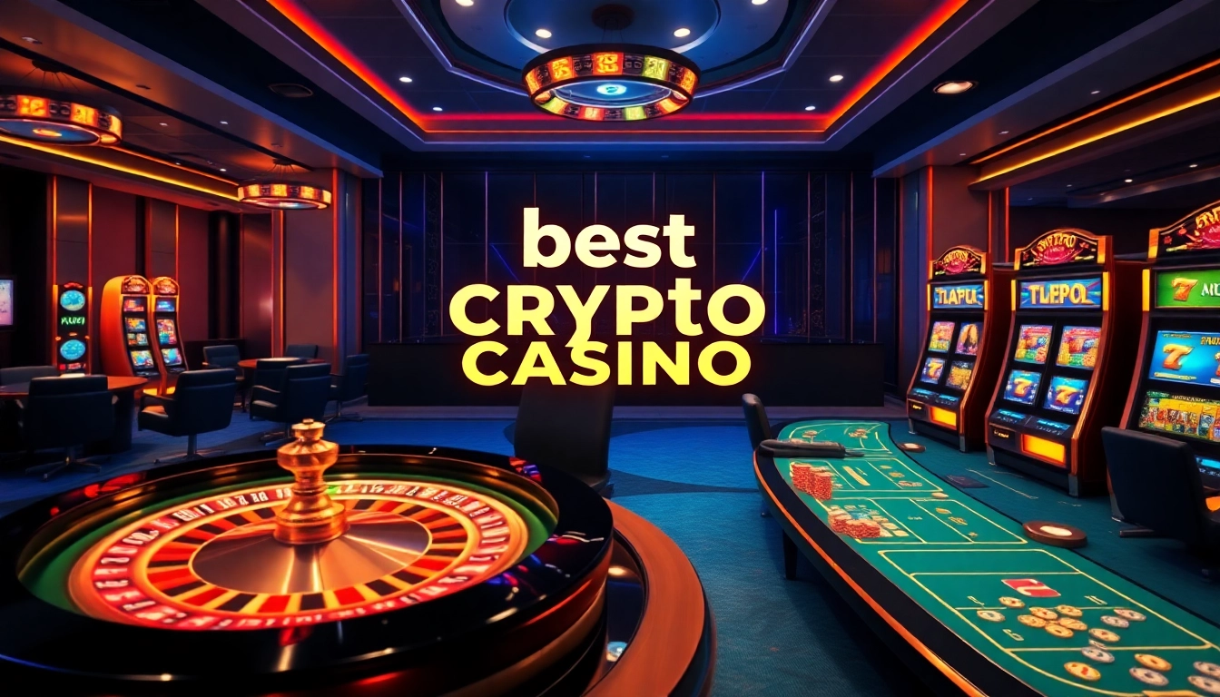 Scène de jeu passionnante présentant l'interface du meilleur casino crypto avec des éléments numériques dynamiques et colorés.
